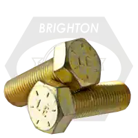1 1/8"-7 x 7 1/2" Hex Cap Screws, Grade 8, Zinc-Yellow Bake Cr+3, Coarse (UNC), Made in USA, Qty 15 Fan Favorite