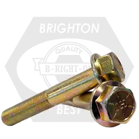 1/2"-13 x 2 3/4" Flange Screws (Frame Bolts), Non-Serrated, Indent Hex Head, Grade 8, Zinc-Yellow Cr+6, Partial Thread, Coarse (UNC), Qty 175 Bargain