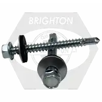Flash Sale 10-16 x 1 1/2" Proferred Self-Drillling Screws w/ Bonded Washer, Indent Hex Washer Head HWH, 3 Point, Zinc Cr+3, Qty 2000
