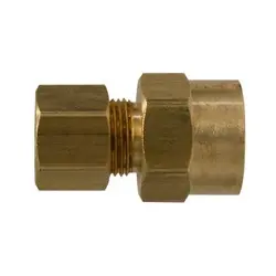 Fast Shipping ANDERSON METALS 00996-0608 Tank Coupling (Drilled Through), 3/8-in Compression x 1/2-in Female NPTF, Brass, Body Only