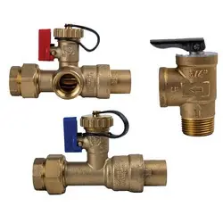 Luxury Midland Metal 945712 Tankless Water Heater Valve Kit, 3/4 in, Female NPT x Solder, Lead-Free Brass, 125 psi
