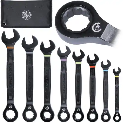 Must Have Klein Tools 69408MG 90-Tooth Ratcheting Combo Wrench Set, Metric, 8-Piece