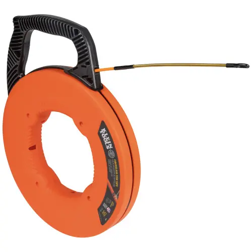 Limited Time Klein Tools 56350 Fiberglass Fish Tape with Spiral Steel Leader, 50-Foot