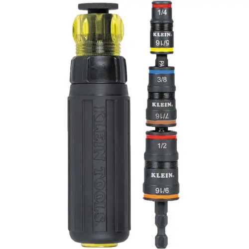 Klein Tools 32910RCHT 7-in-1 Impact Rated Flip Socket Set with Ratcheting Handle Fast Shipping