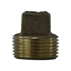 ANDERSON METALS 738109-32 Cored Square Head Plug, 2-in MPT, Bronze Crafted
