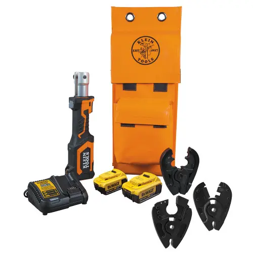 Klein Tools BAT207T4H Battery-Op Cut/Crimper, BG Die/D3 Groove/ACSR/EHS Fan Favorite