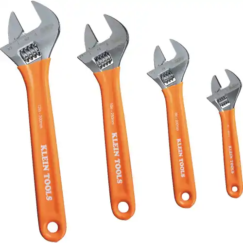 Klein Tools D5074 Extra-Capacity Adjustable Wrench es, 4-Piece Fast Shipping