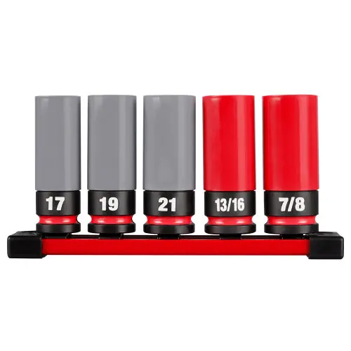 Super Sale Milwaukee Tool 49-66-7831 SHOCKWAVE Impact Duty 1/2 Drive SAE & Metric 5PC Lug Nut Wheel Socket Set