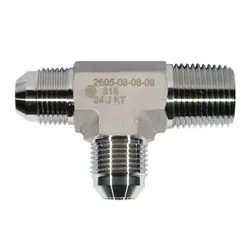 STAINLESS ADAPTERS SS2605-20-20-20 Male Run Tee, 1-1/4-in Male JIC x 1-1/4-in Male NPTF x 1-1/4-in Male JIC, Stainless Steel Best Seller