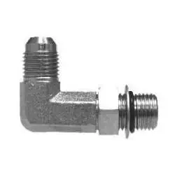 High Quality Midland Metal 6801LNWO6 90-deg Long Elbow, 3/8-in Male JIC x 3/8-in Male Adjustable O-Ring Boss, Steel