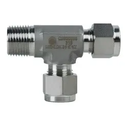 Midland Metal Mid-Lok SSC2605444 Run Tee, 1/4-in Tube x 1/4-in Male NPT x 1/4-in Tube, Stainless Steel Buy Online