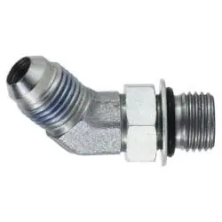 Free Returns Midland Metal 6802NWO14 45-deg Elbow, 7/8-in Male JIC x 7/8-in Male Adjustable O-Ring Boss, Steel