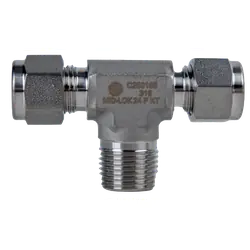Midland Metal Mid-Lok Mid-Lok SSC26011212 Male Branch Tee, 3/4-in Tube x 3/4-in Tube x 3/4-in Male NPT, Stainless Steel Flash Sale