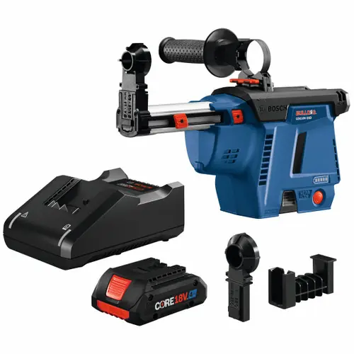 Today Only Bosch GDE18V-26DB15 18V SDS-plus Bulldog 1 In. Dust Collection Attachment Kit with (1) CORE18V 4 Ah Advanced Power Battery