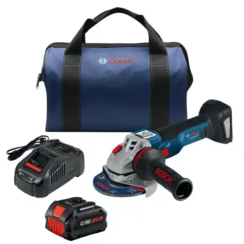 Bosch GWS18V-10B14 18V Brushless 4-1/2 5 In. Angle Grinder Kit with (1) CORE18V 8 Ah High Power Battery Top Pick