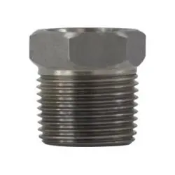 Midland Metal 105505 Pipe Bushing, 1/2 in MPT x 3/8 in FPT, Stainless Steel, 3000 lb Direct From Factory