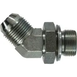 Free Returns Midland Metal 7802-06-04 45-deg Elbow, 3/8-in Male JIC x 1/4-in Male BSPP, Steel