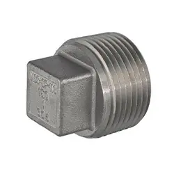 Midland Metal 62656MS SP-114 Cored Square Head Plug, 1-1/4-in Male NPT, 304 Stainless Steel Free Returns