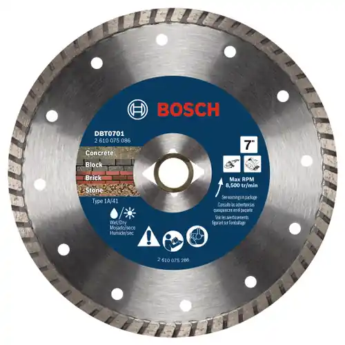 Bosch DBT0701 7 In. Turbo Rim Diamond Blade for Smooth Cuts Reduced Price