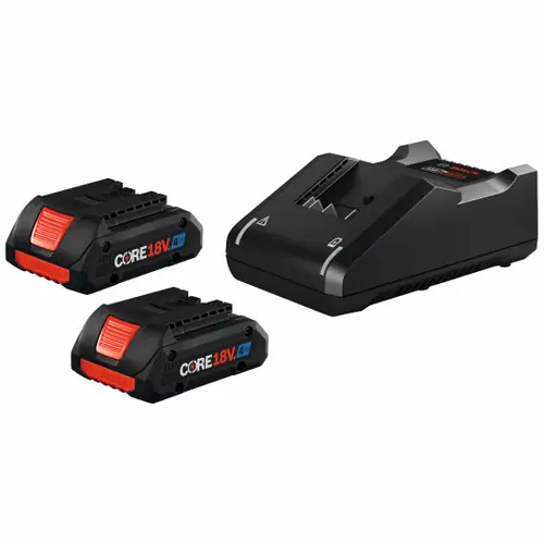 Bosch GXS18V-11N25 18V Starter Kit with (2) CORE18V 4 Ah Advanced Power Batteries and (1) 18V Standard Battery Charger Next Day Delivery