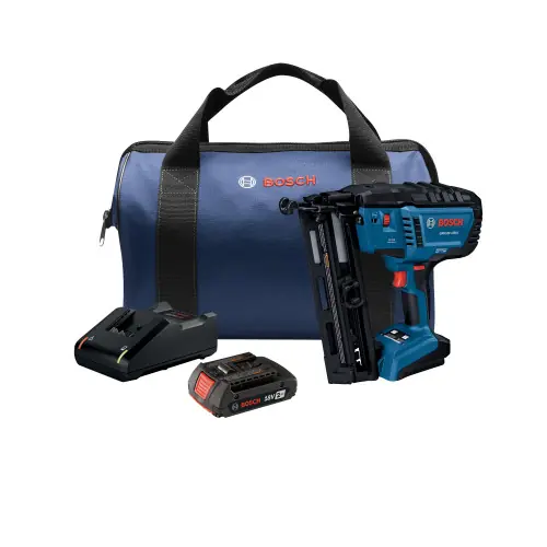 Bosch GNH18V-16MAB12 18V Brushless 16-Gauge Angled Finish Nailer Kit with (1) 2 Ah Standard Power Battery Mega Sale