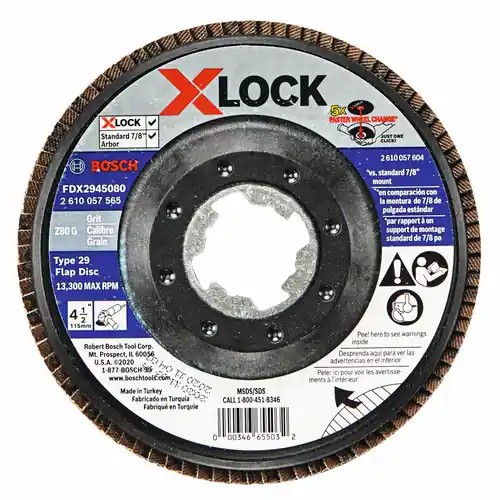 Bosch FDX2945080 4-1/2 In. X-LOCK Arbor Type 29 80 Grit Flap Disc Next Day Delivery