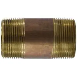 One Day Deal Midland Metal 42129 Nipple, 1-1/4 in MPT x 1-1/4 in MPT, 6 in, Brass