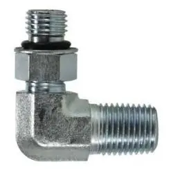 Midland Metal 6806NWO42 90-deg Elbow, 1/4-in Male Adjustable O-Ring Boss x 1/2-in Male NPTF, Steel Direct From Factory