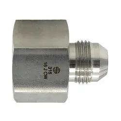 STAINLESS ADAPTERS SS2406-20-12 Reducer/Expander, 1-14-in Female JIC x 3/4-in Male JIC, 316 Stainless Steel Fan Favorite