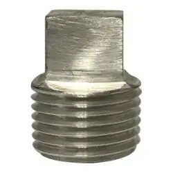 Crafted Midland Metal 62656B1 Barstock Square Head Plug, 1-1/4 in MPT, Stainless Steel, 1000/3000 lb