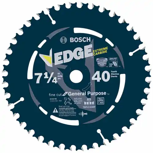 Bosch DCB740 7-1/4 In. 40 Tooth Edge Circular Saw Blade for Fine Finish Top Rated