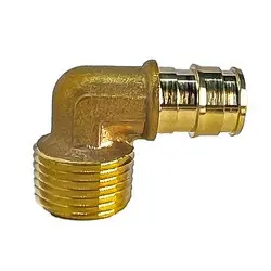 Last Chance Midland Metal 35086CE Cold Expansion Reducing Male Elbow, 3/4-in Cold-Expansion PEX x 1-in Male NPTF, Lead-Free Brass