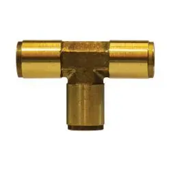 Midland Metal 20028A Union Tee, 1/4-in Push-to-Connect x 1/4-in Push-to-Connect x 1/4-in Push-to-Connect, Brass Limited Offer