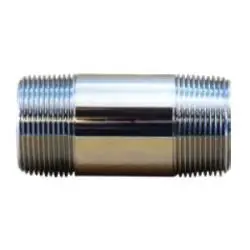 Same Day Shipping Midland Metal 41020 Nipple, 1/4 in MPT x 1/4 in MPT, Close, Brass, Chrome-Plated
