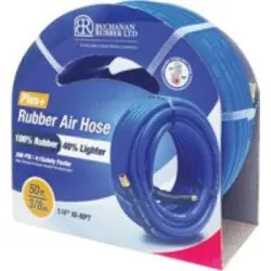 Seasonal Sale Midland Metal BAIRLT-025-300BM45 Air Hose, 1/4 x 1/4 in Nominal, 50 ft L, 300 psi, Rubber Tube, Blue
