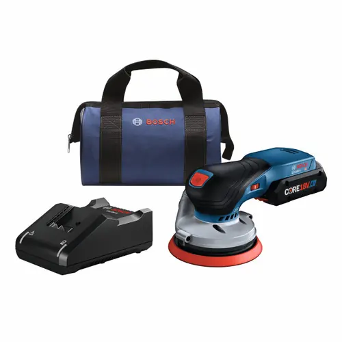 Certified Bosch GEX18V-5B15 18V Brushless 5 In. Random Orbit Sander Kit with (1) CORE18V 4 Ah Advanced Power Battery