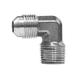 Mega Sale Midland Metal 10294N 90-deg Male Elbow, 3/8-in Male Flared x 1/4-in Male NPTF, Brass, Nickel-Plated