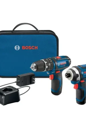 Weekend Sale Bosch CLPK241-120 12V Max 2-Tool Combo Kit with 3/8 In. Hammer Drill/Driver, Impact Driver and (2) 2.0 Ah Batteries