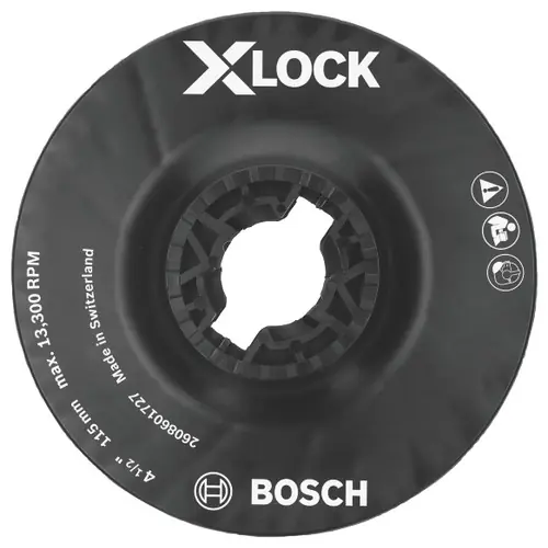 Hassle-Free Returns Bosch MGX0450 4-1/2 In. X-LOCK Backing Pad with X-LOCK Clip - Medium Hardness