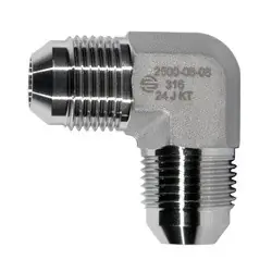 Clearance STAINLESS ADAPTERS SS2500-24-24 90-deg Union Elbow, 1-1/2-in Male JIC x 1-1/2-in Male JIC, Stainless Steel