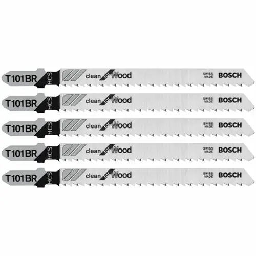 Flash Sale Bosch T101BR 5 pc. 4 In. 10 TPI Reverse Pitch Clean for Wood T-Shank Jig Saw Blades (5 Pack)