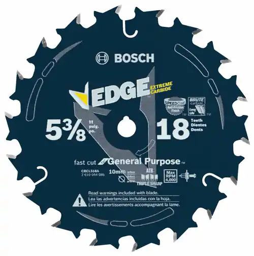Get Yours Bosch CBCL518A 5-3/8 In. 18 Tooth Edge Circular Saw Blade for Fast Cuts