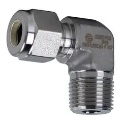 Midland Metal Mid-Lok Mid-Lok SSC250186 90-deg Male Elbow, 1/2-in Tube x 3/8-in Male NPT, Stainless Steel Save Now