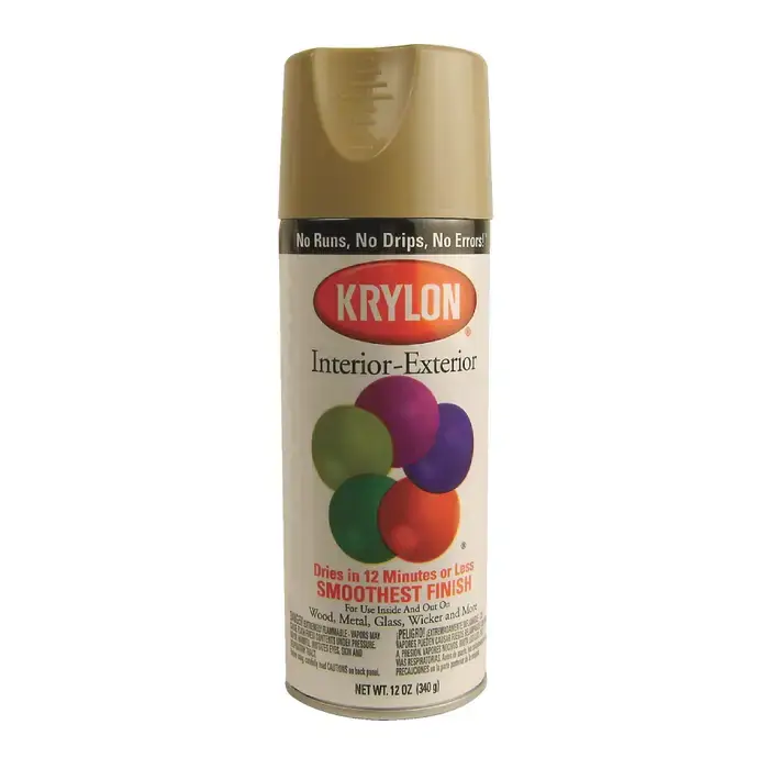 One Day Deal KRYLON 2504 12 oz. Size Interior/Exterior Industrial Maintenance Paint and Primer - Khaki Color, Tough High-Gloss Finish