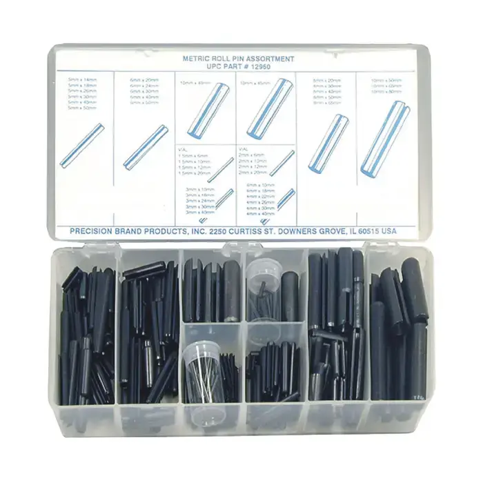 PRECISION BRAND 12960 1.5mm to 10mm Size Range, 287 Piece Roll Pin Assortment Set Same Day Shipping