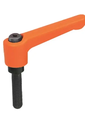 Bargain J.W. WINCO 5T40F34O 5/16"-18 Thread Size, 2.48" Handle Length, Steel Insert, Nylon Plastic, Threaded Stud Adjustable Lever