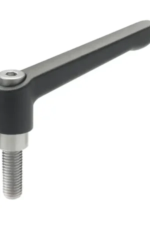 While Supplies Last J.W. WINCO 3T45A06K 1/4"-20 Thread Size, 1.77" Handle Length, Stainless Steel Insert, Zinc Die-Cast, Threaded Stud Adjustable Lever