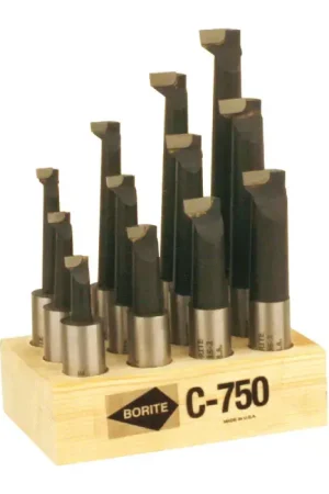BORITE C750 7/16" Min Bore Diam, 4-1/2" Max Bore Depth, 3/4" Shank Diam., Carbide Tipped Boring Bar Set Hassle-Free Returns