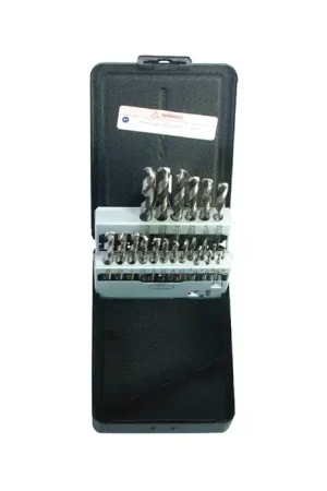 Best Seller DRILLCO T180 1/16" to 3/8" by 64ths 118° Bright High Speed Steel Jobbers Length Drill Set