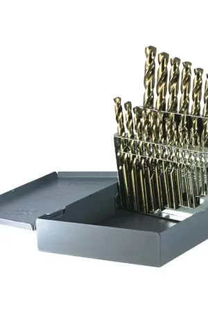 DRILLCO 500A21 1/16" to 3/8" by 64ths 135° Bronze Cobalt Jobbers Length Drill Set Get Yours